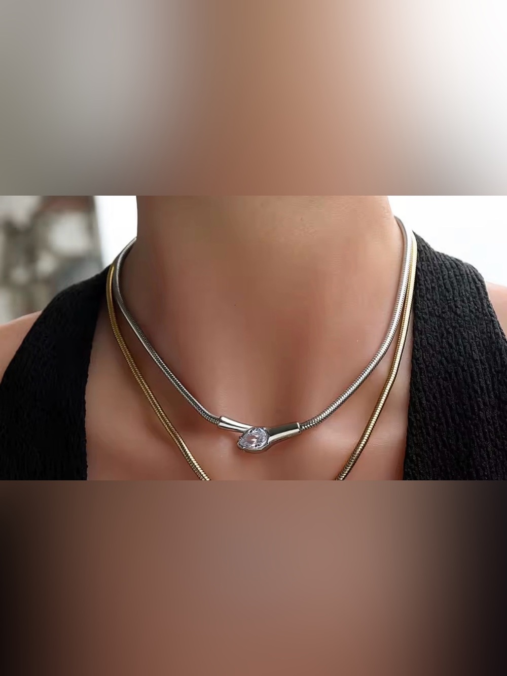 Serpenti Necklace Silver Snake Chain Necklace